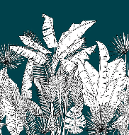 Papier peint panoramique botanic leaf vert - Muralconcept