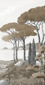 Tapete „Spaziergang in den Calanques“ braun