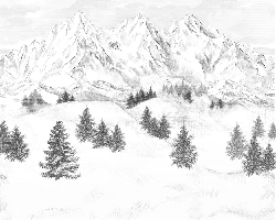 Papier peint montagne sommets de Chamonix - Muralconcept
