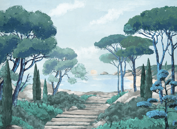 Papier peint balade dans les calanques - Muralconcept