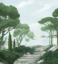 Tapete „Spaziergang in den grünen Calanques“