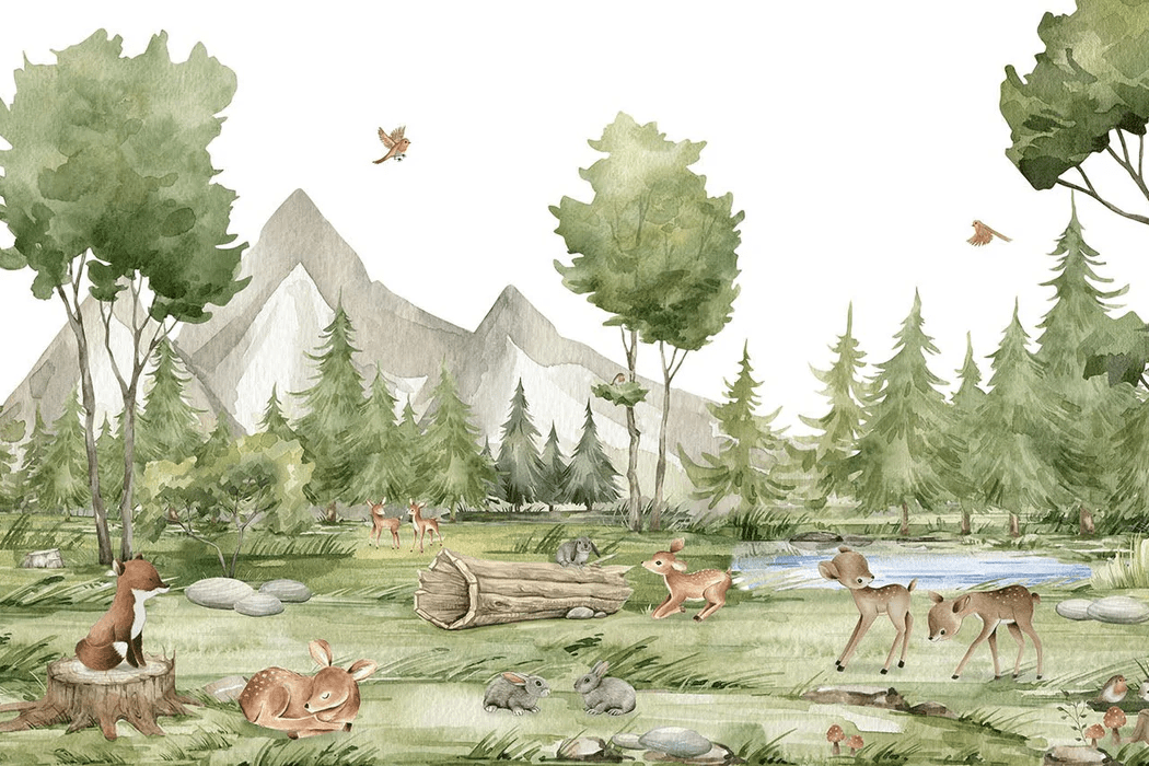 Papier peint animaux en forêt - Muralconcept