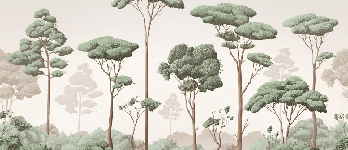 Tapete „Leichter Wind im Pinienwald“