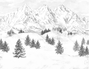 Papier peint montagne sommets de Chamonix - Muralconcept