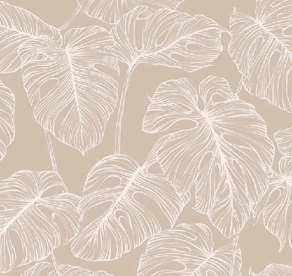 Papier peint feuille monstera sable - Muralconcept