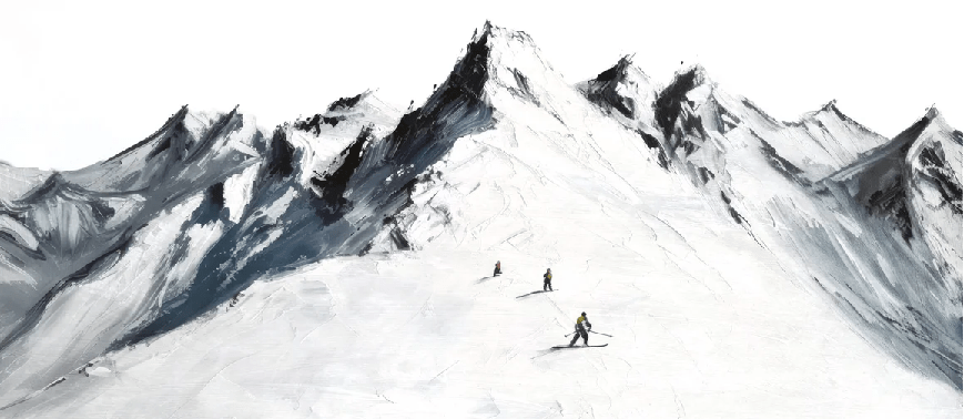 Papier peint ski alpinisme en montagne - Muralconcept