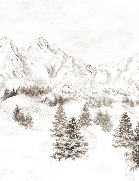 Papier peint montagne massif des Alpes - Muralconcept