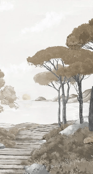 Tapete „Spaziergang in den Calanques“ braun