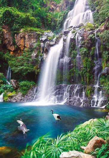 Papier peint cascade de la Réunion - Muralconcept