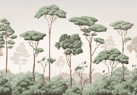 Papier peint brise légère pinède - Muralconcept