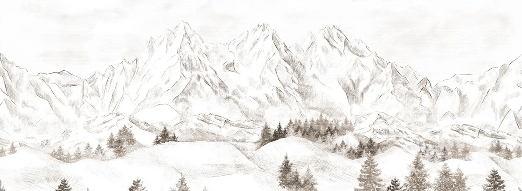 Papier peint montagne massif des Alpes - Muralconcept