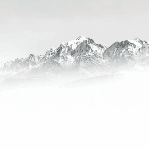 Papier peint Mont Blanc dans la brume noir et blanc - Muralconcept