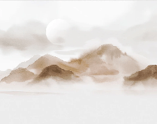Papier peint montagnes voilées – Lueur sépia, XXL, tendance