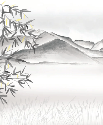 Kunstvolle Tapete Annecy zwischen See und Bergen GRAU