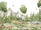 Tapete Tiere im Wald