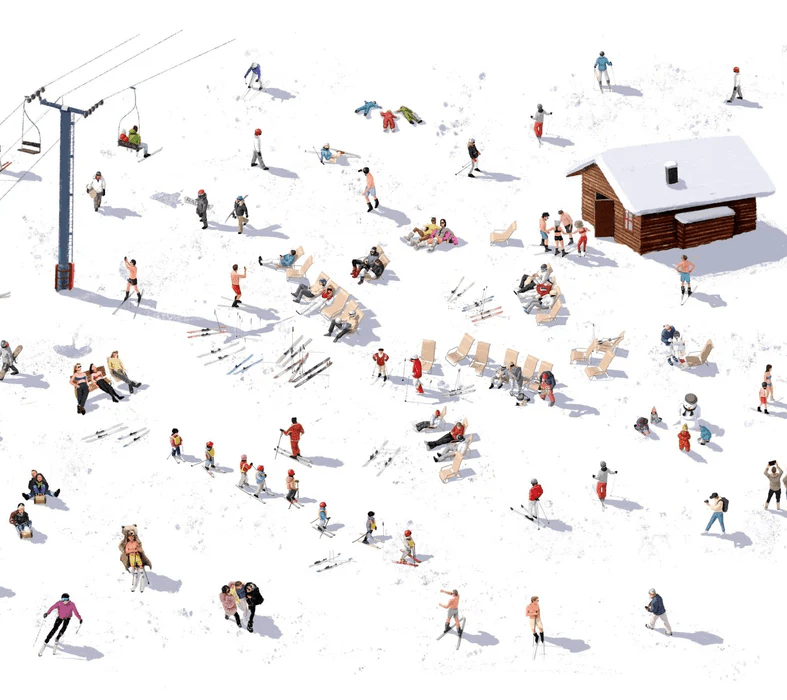 Papier peint panoramique après ski - Muralconcept