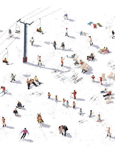 Papier peint panoramique après ski, XXL, tendance