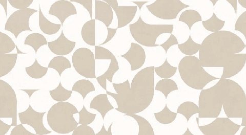 Papier peint rétro forme graphique beige - Muralconcept