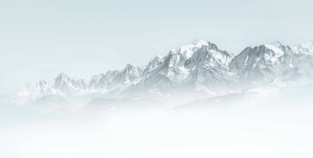 Papier peint Mont Blanc dans la brume bleu - Muralconcept