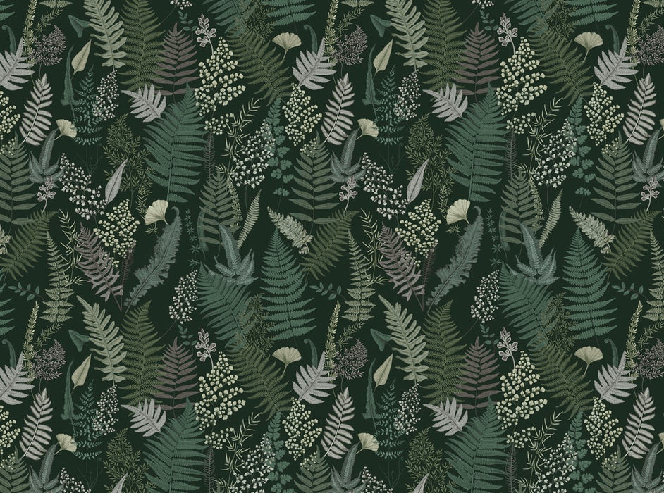 Papier peint feuille dense vert