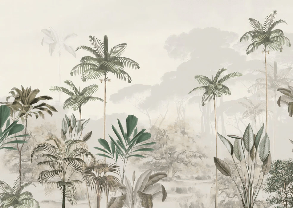 Papier peint panoramique jungle eden vert - Muralconcept