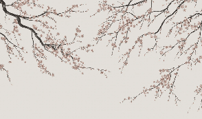 Papier peint panoramique Sakura beige - Muralconcept