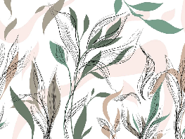Papier peint panoramique fleur graphique - Muralconcept