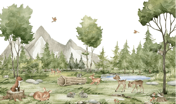 Tapete Tiere im Wald