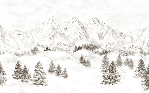 Papier peint montagne massif des Alpes - Muralconcept