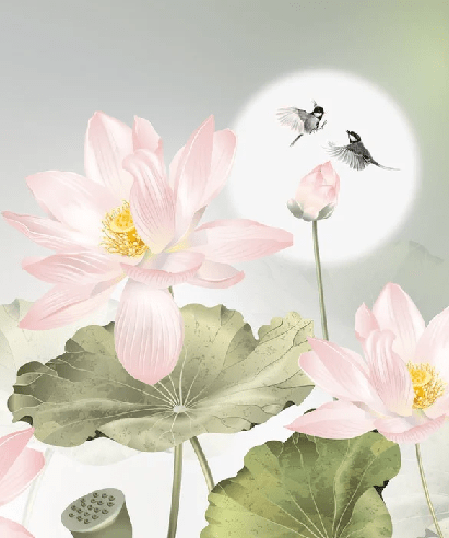 Papier peint orchidée floral romantique - Muralconcept
