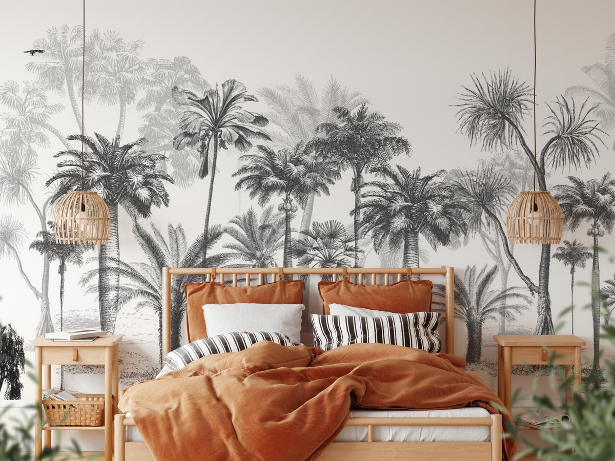 Jungle Black & White Wallpaper, XXL, tendance