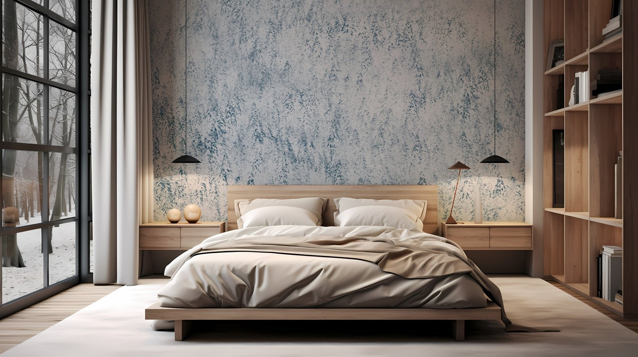 Papier peint forêt brumeuse Alpine design, XXL, tendance