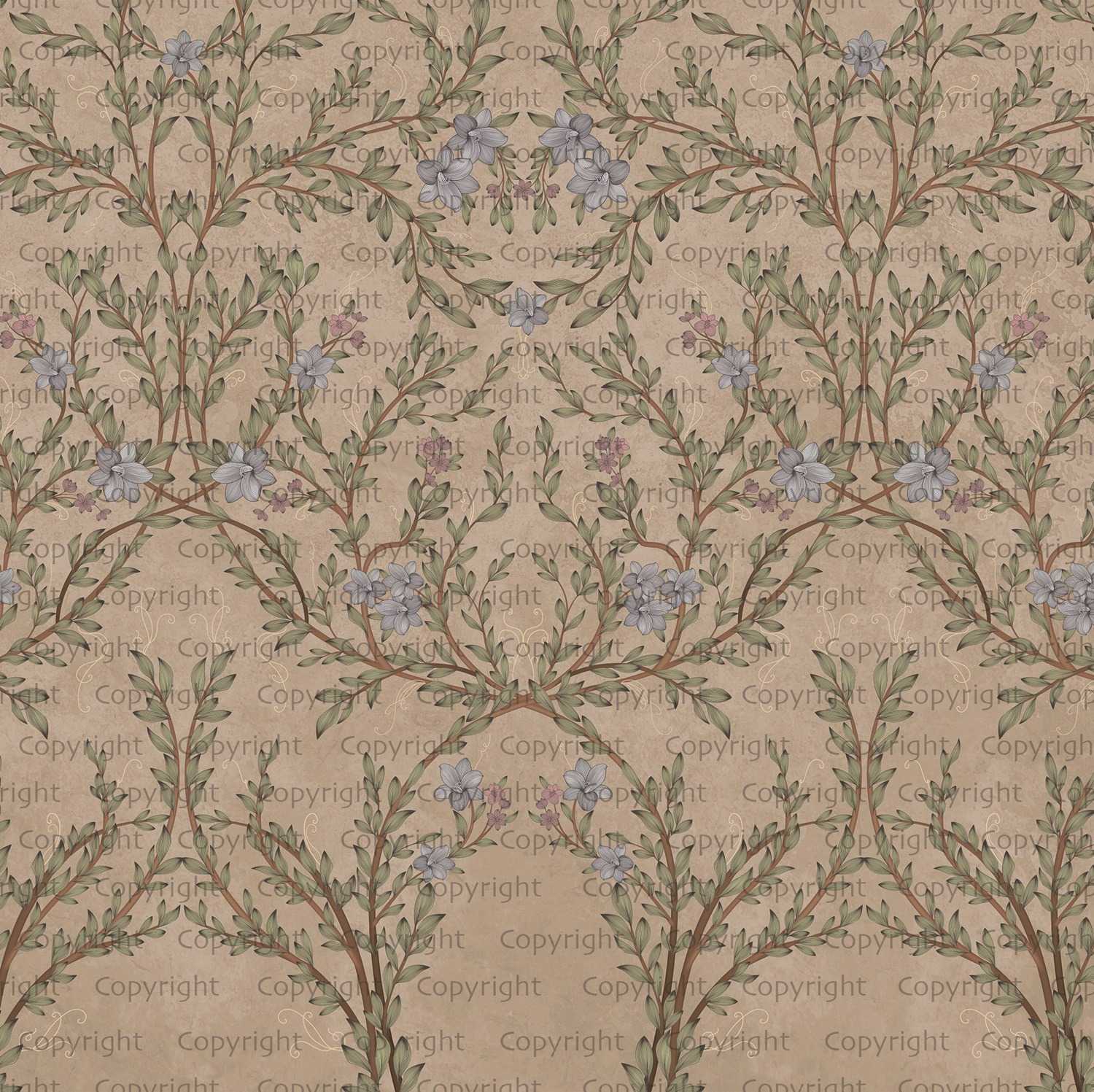 Papier peint anse de fleurs, XXL, tendance