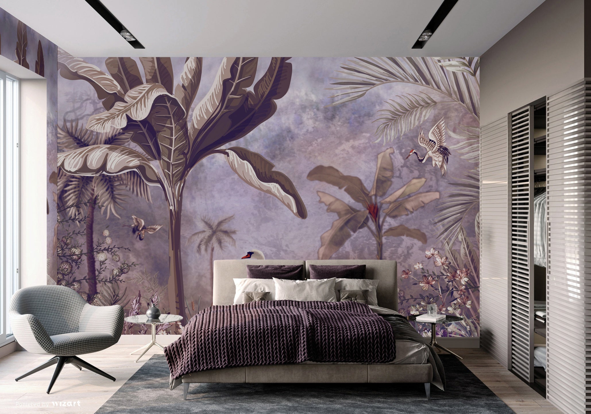 Papier peint bananiers enchanteurs, mural concept, tendance