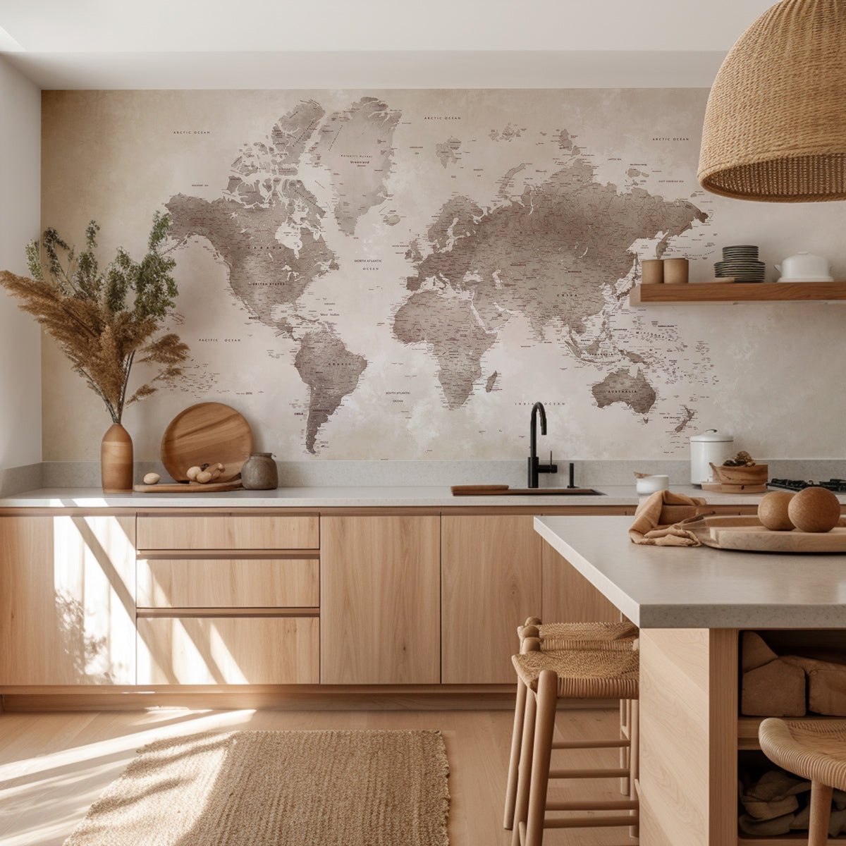 Zeitlose Weltkarte-Tapete