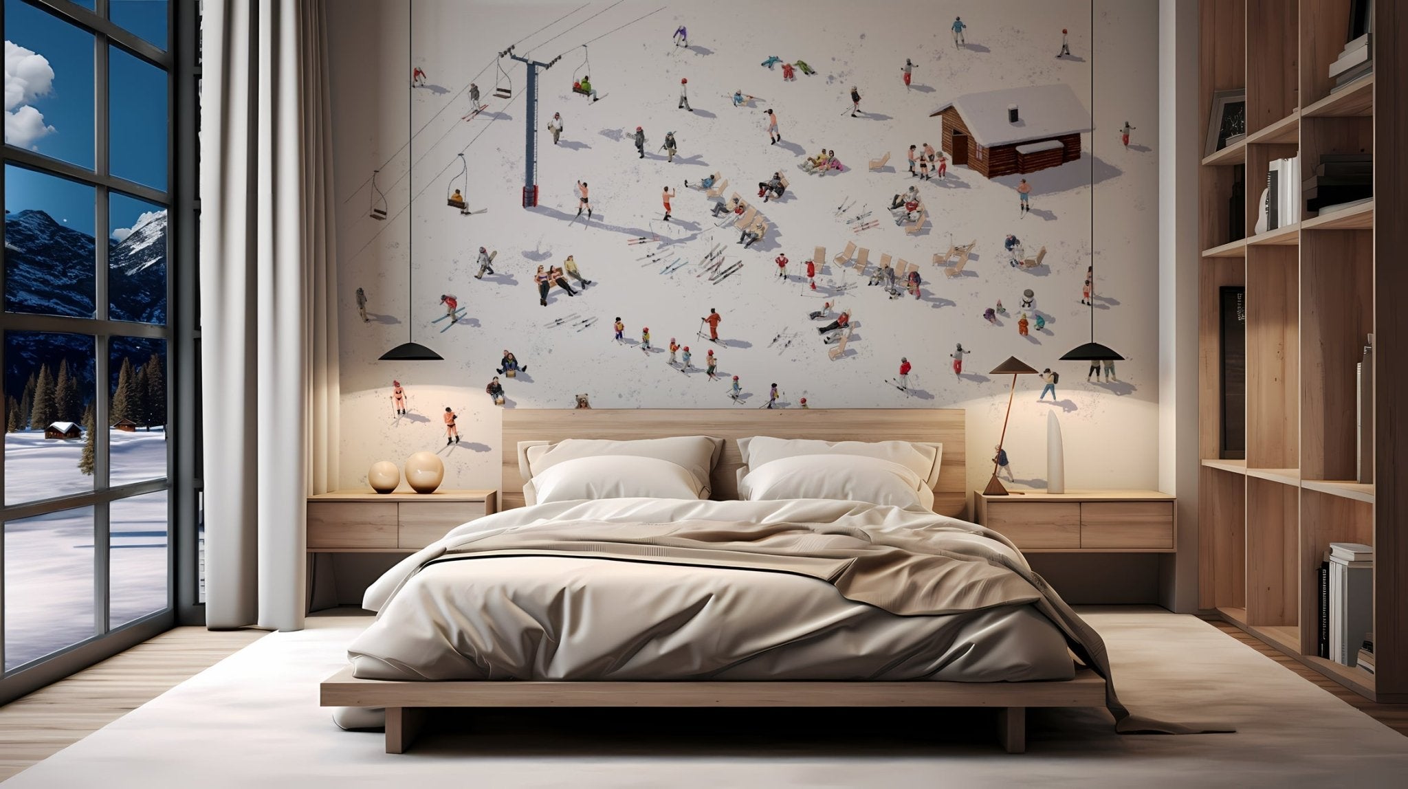 Papier peint panoramique après ski, XXL, tendance