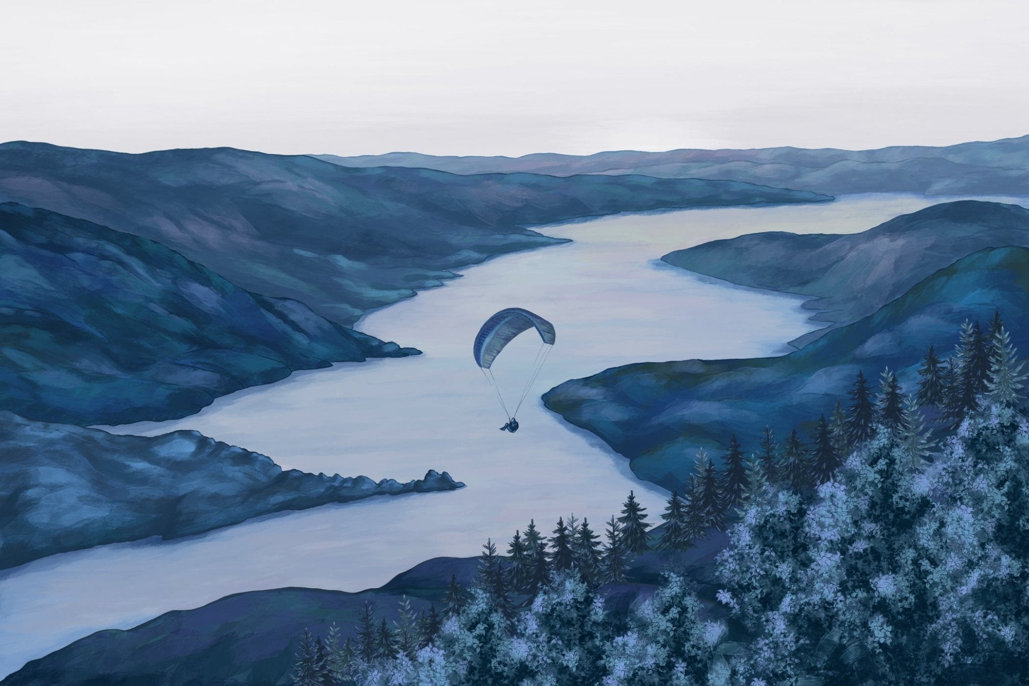 Papier peint col de la Forclaz bleu, XXL, tendance