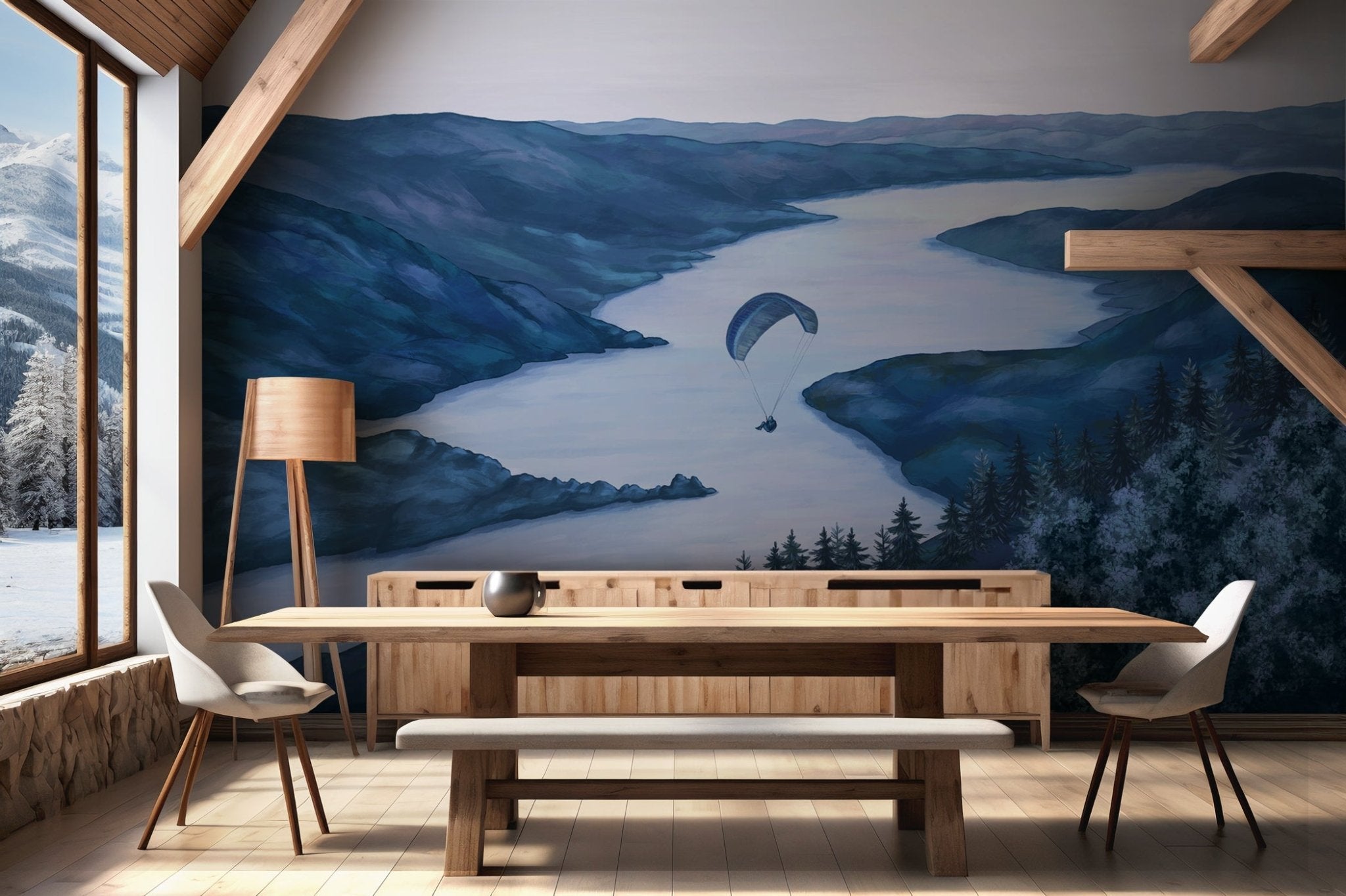 Papier peint col de la Forclaz bleu, XXL, tendance