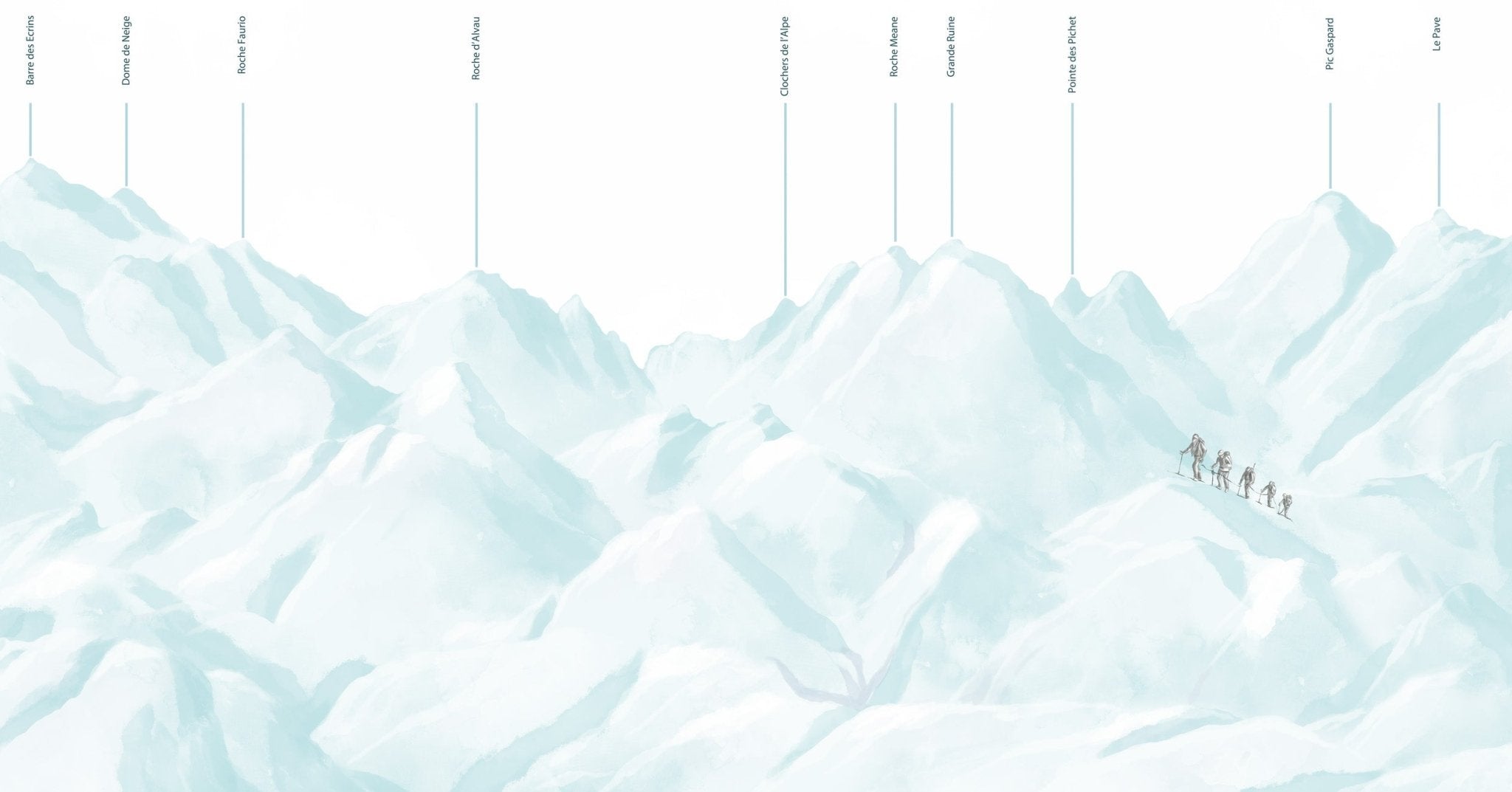 Papier peint massif des Écrins bleu, XXL, tendance