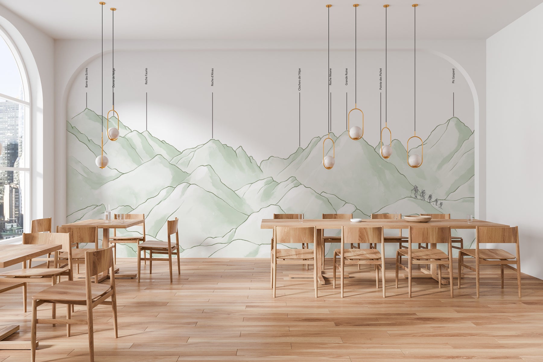 Papier peint massif des Écrins vert, XXL, tendance