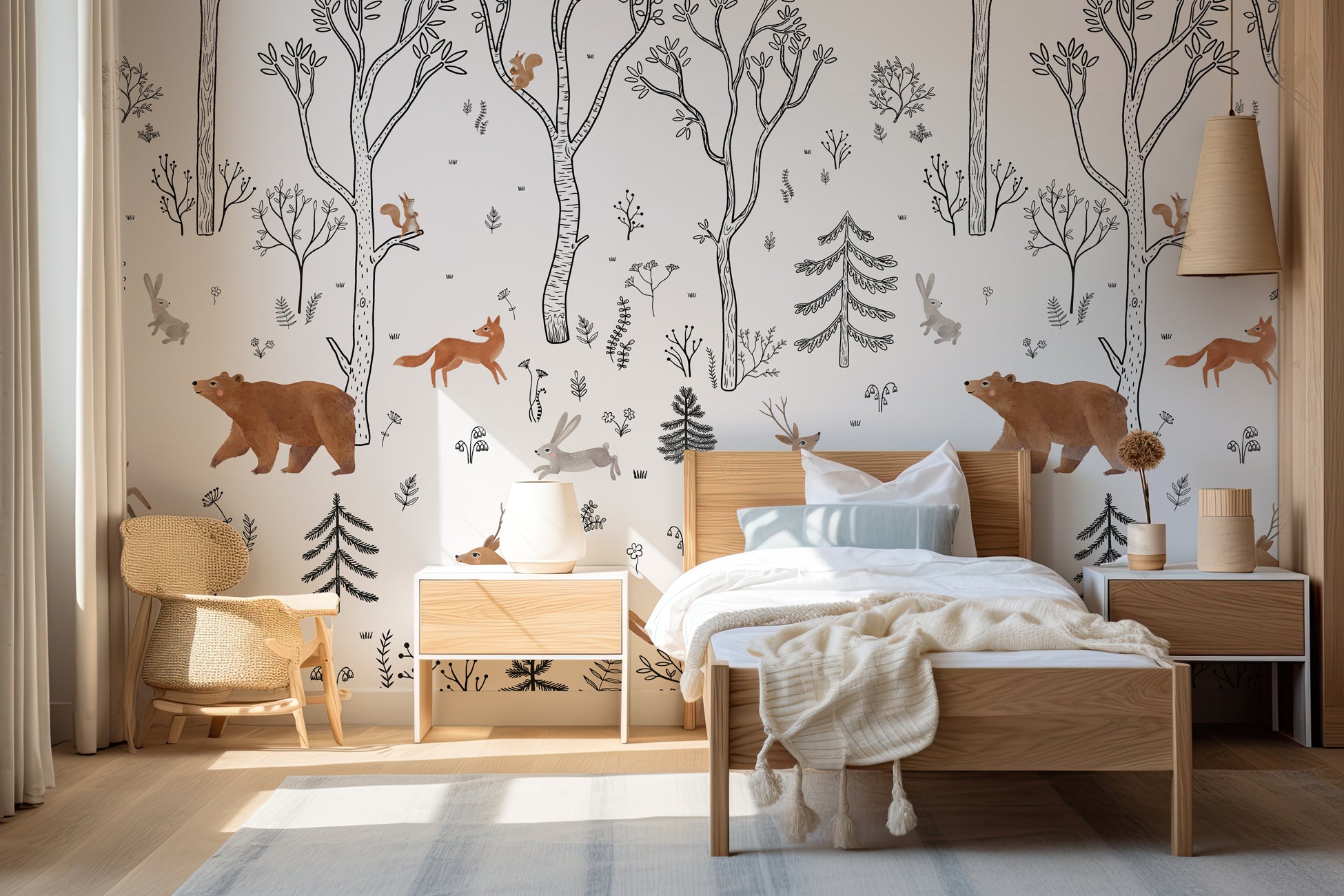 Papier peint enfant esprit de la forêt, XXL, tendance