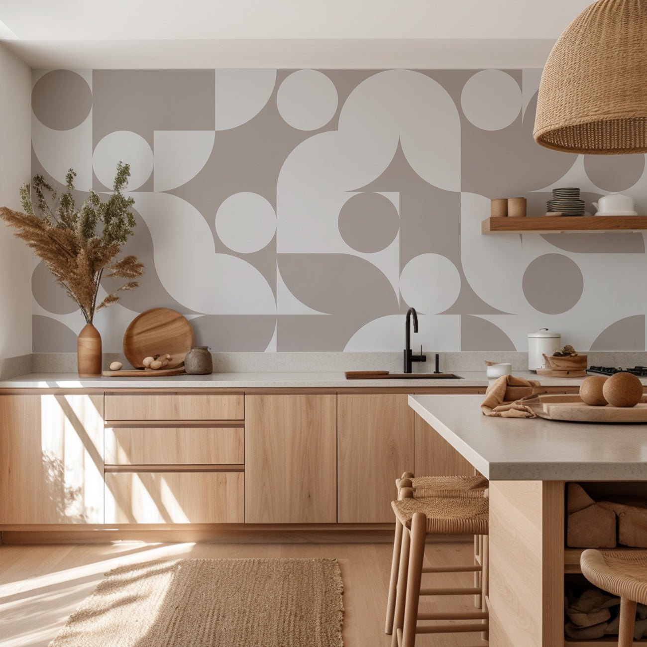 Papier peint moderne shape greige, XXL, tendance