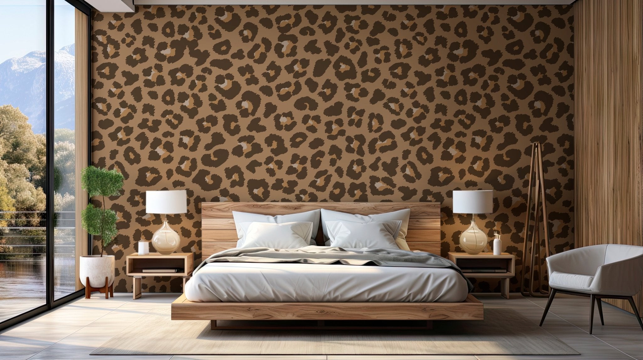 Papier peint motif léopard sable, XXL, tendance