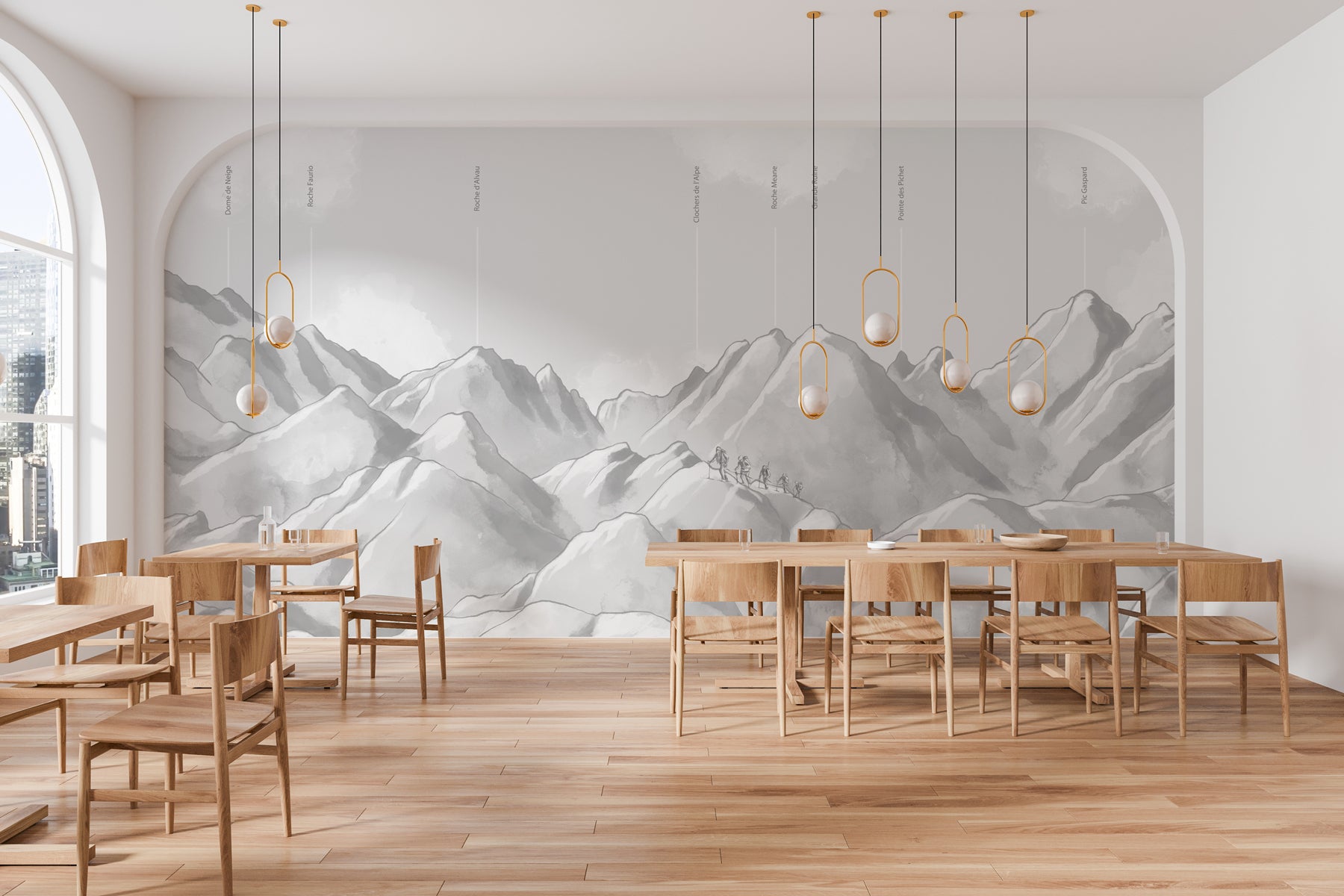 Papier peint massif des Écrins gris, XXL, tendance