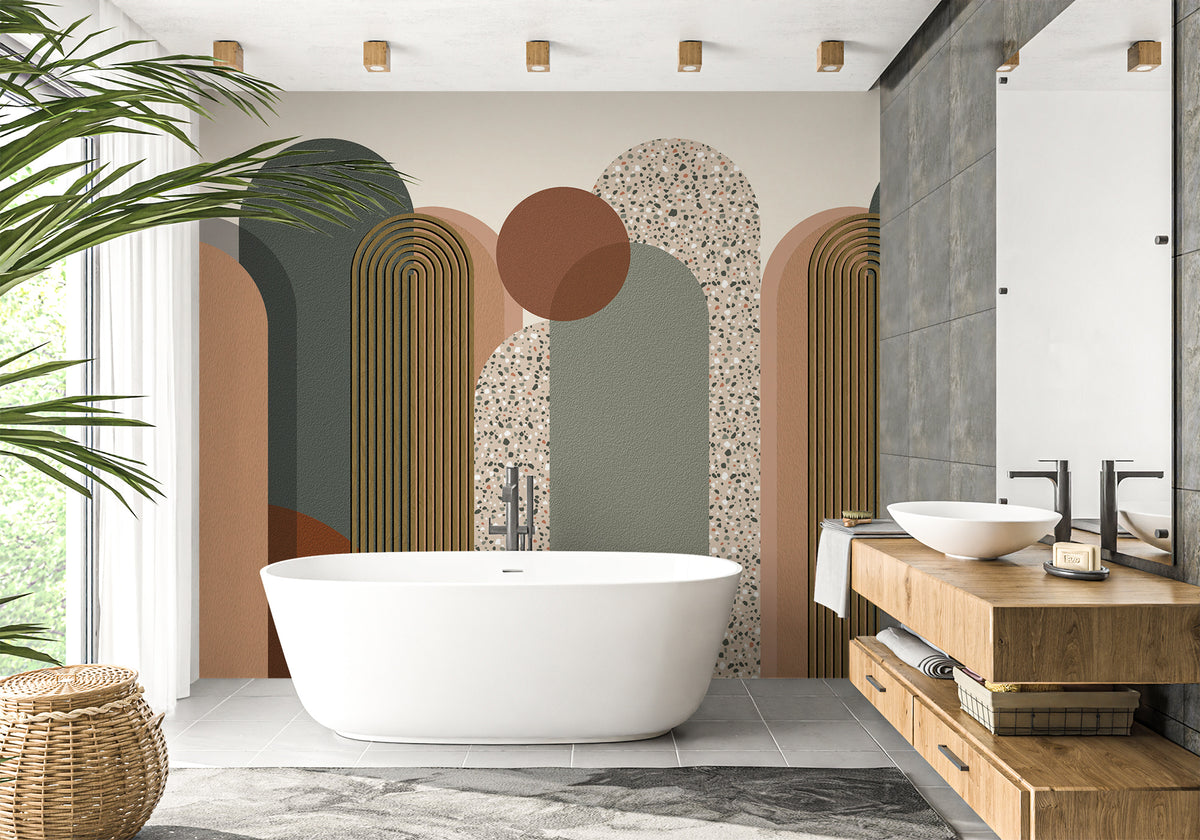 Trendy Graphic Art Decoration Badezimmer Tapete