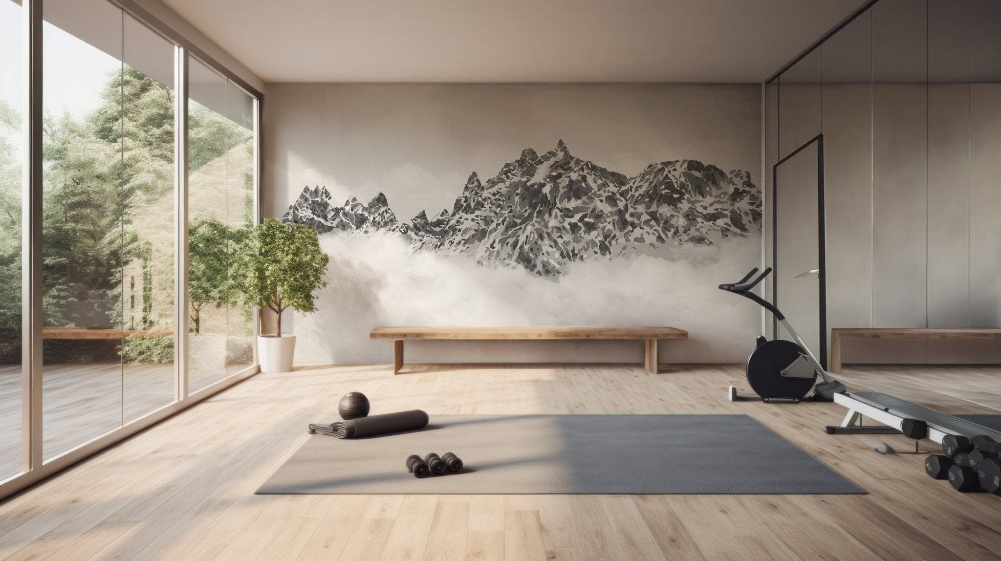 Papier peint noir et blanc toile des Cimes Mont blanc, XXL, tendance