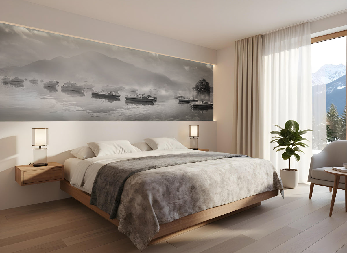 Tapete ein kühler Morgen am See von Annecy