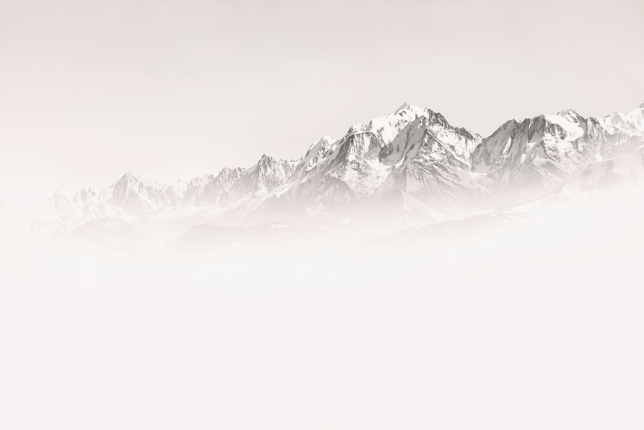 Papier peint matin brumeux Mont Blanc, XXL, tendance