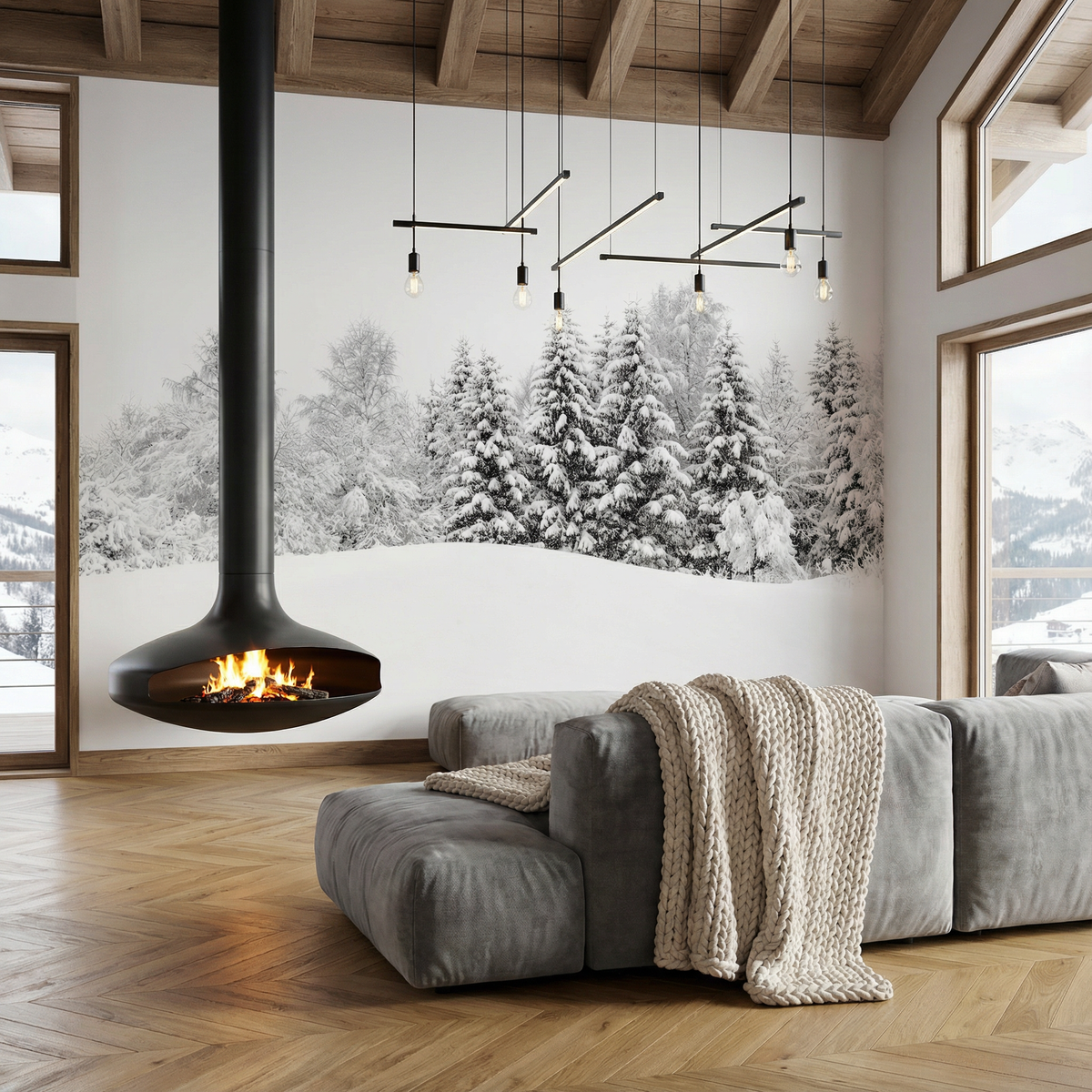 Papier peint panoramique évasion hivernale