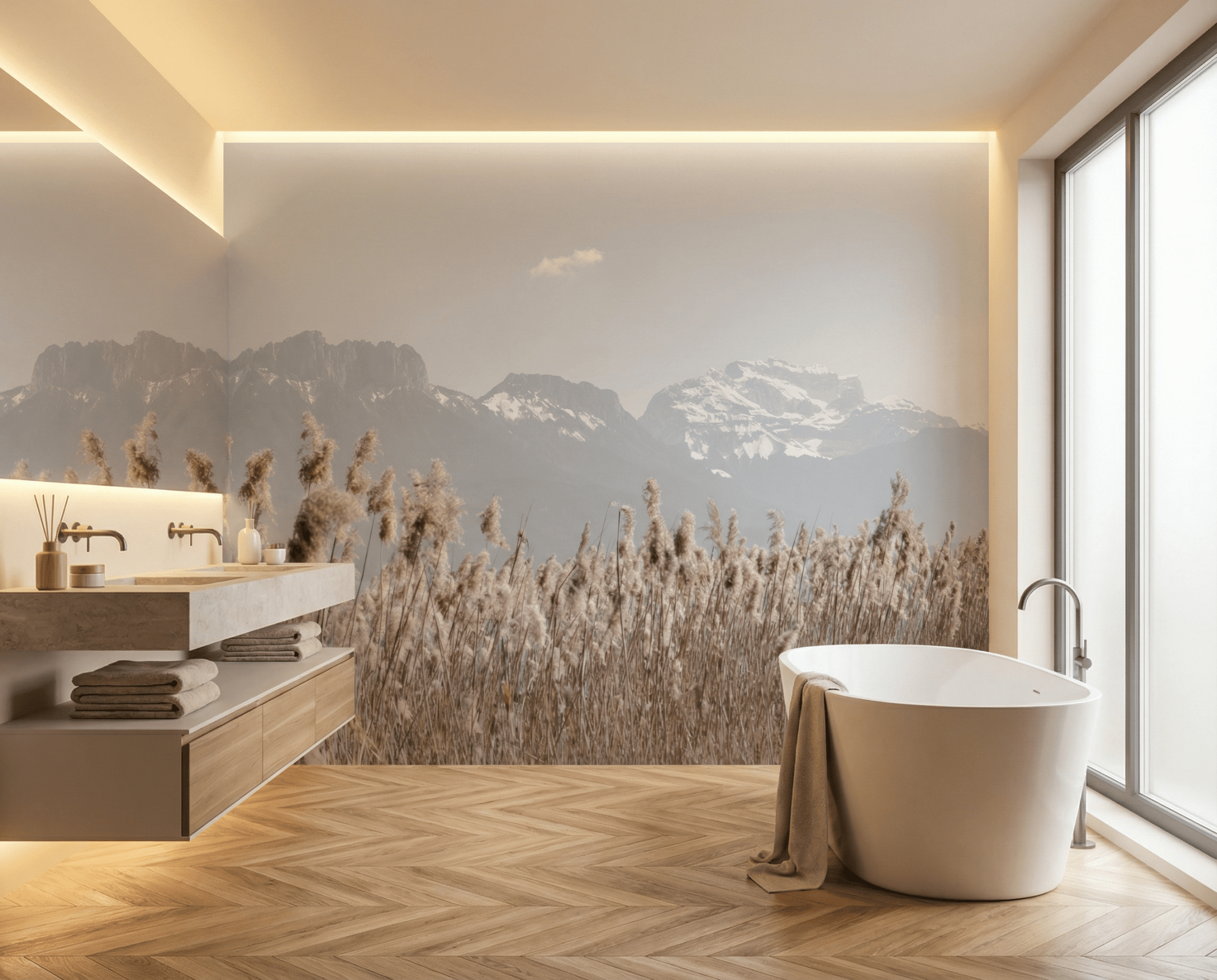 Fototapete - La Tournette und darüber hinaus